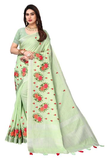 Ethnic Motifs Zari Woven Design Banarasi Saree